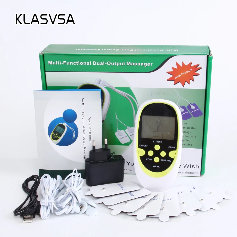 KLASVSA Electronic Acupuncture Stimulator Massager Pads Tens Pulse Muscle Stimulator Slimming Body Massager Health Relax Therapy KLASVSA Electronic Acupuncture Stimulator Massager Pads Tens Pulse Muscle Stimulator Slimming Body Massager Health Relax Therapy