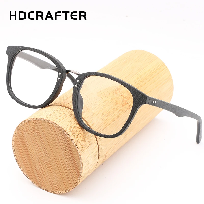 

HDCRAFTER High quality Vintage clear lens glasses wood glasses frames men computer reading eyewear frames for women