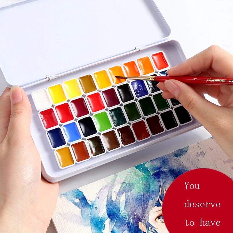 

Rubens Solid Watercolor Painted Candy Candy Color Watercolor Layered 24 Color Foundation 24 Color Set Art Supplies
