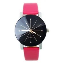 1PC Simple and casual watch WoMen Quartz Dial Clock Leather Wrist beautiful and graceful Watch Round Case Free Shipping NA24