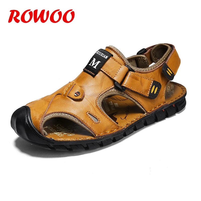 Summer Shoes Fashion Beach Sandals High Quality Men Genuine Leather ...