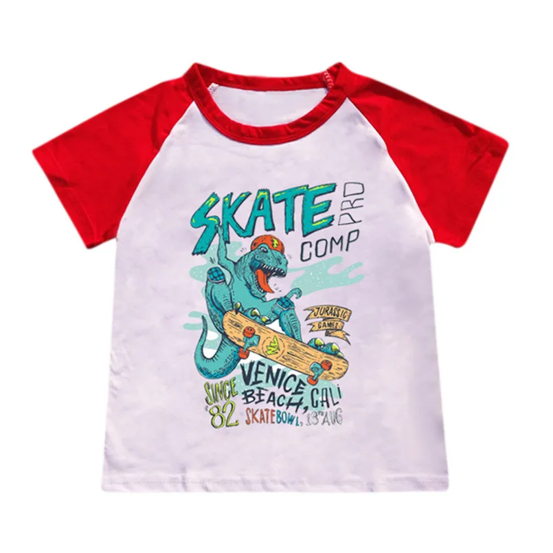 The new fashion cute design  Kids Bady Boy Cartoon Hot Style Dinosaurs Pattern T-shirt Bottoming Shirt Tops #4A04 (2)