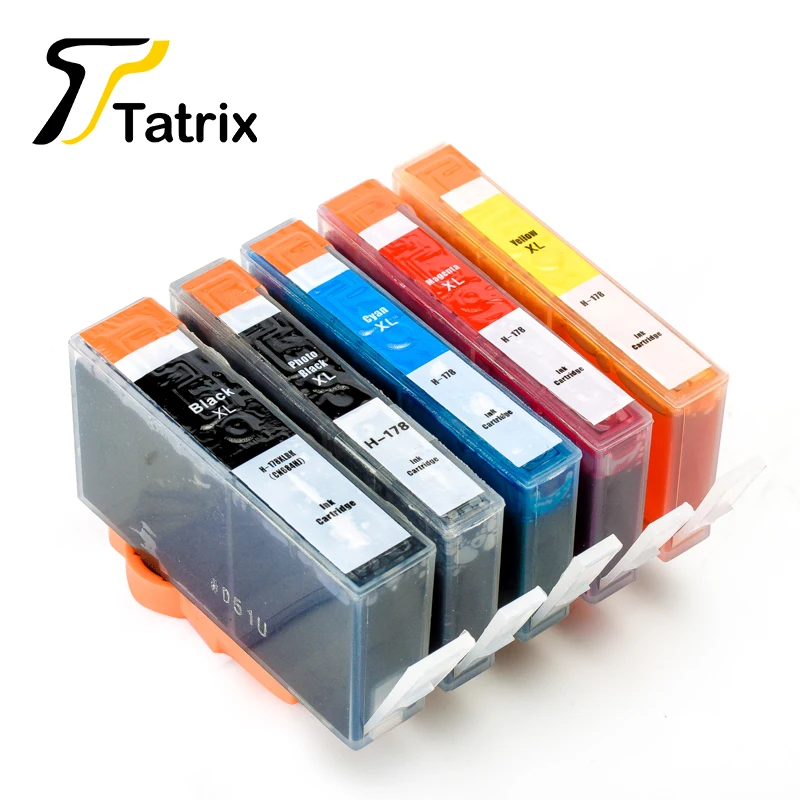 Tatrix 5PK 178XL Ink Cartridge For HP 178 XL For HP Photosmart C6380 C6300 C5300 C5383