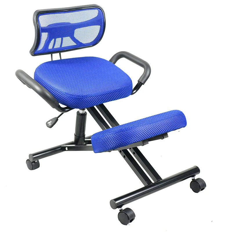 Ergonomically Designed Knee Chair With Back And Handle Mesh Fabric Caster Office Kneeling Chair Ergonomic Posture Chair Office