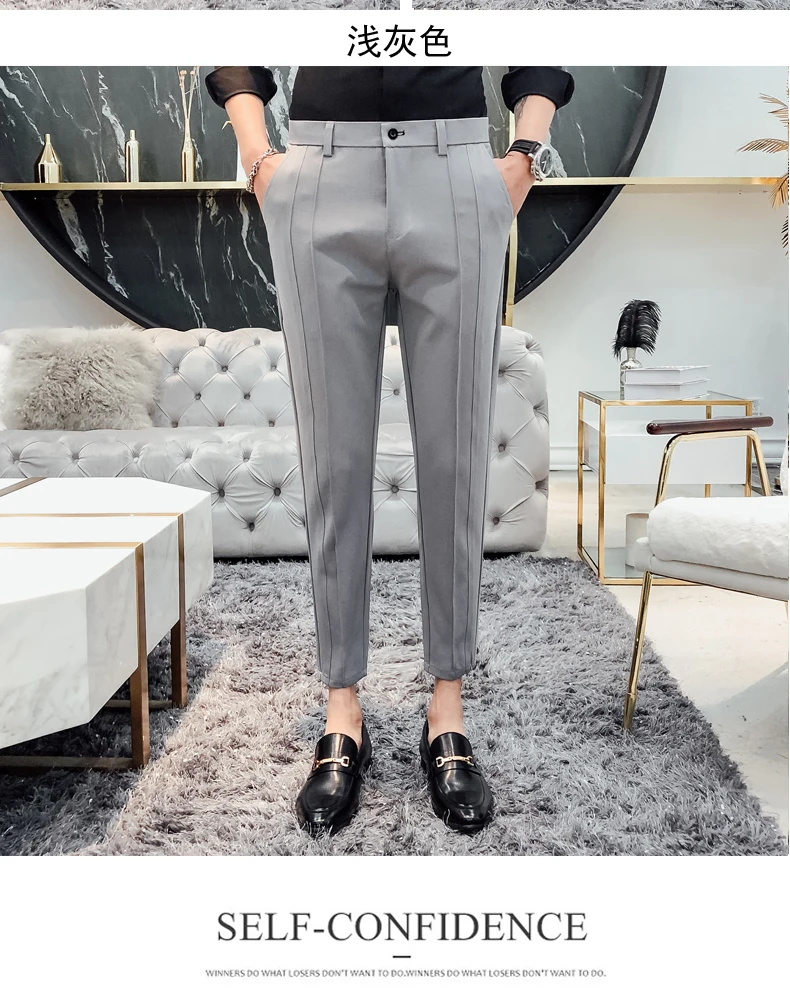 2019 летние мужские ковбойские мужские брюки для отдыха мужские s Slim Fit деловые повседневные брюки формальные для мужчин брюки большой размер
