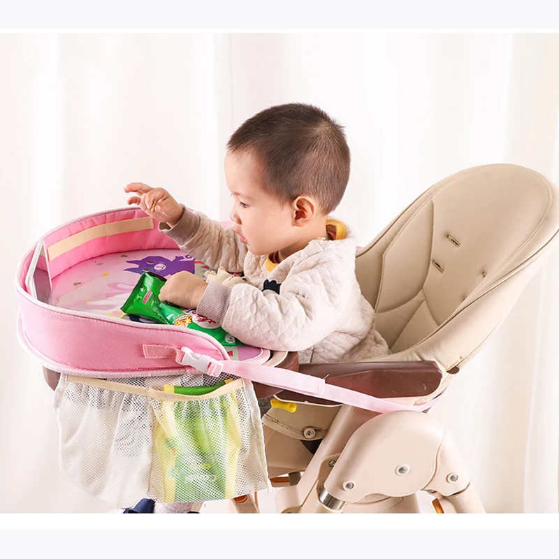 Baby Waterproof Table Car Seat Travel Tray Mutifunctional Kid Storage Seat Stroller Holder Portable Table Desk Incar Accessories