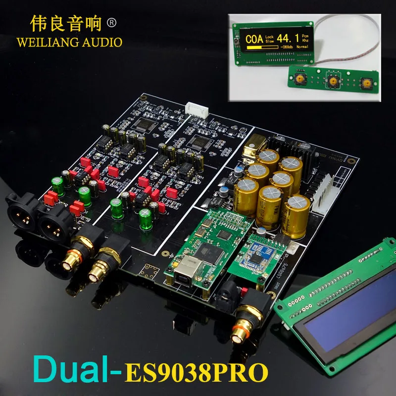 

2019 New ! HIFI Dual ES9038PRO + XMOS XU208 / Amanero USB decoder DAC Board Support Add Bluetooth 5.0