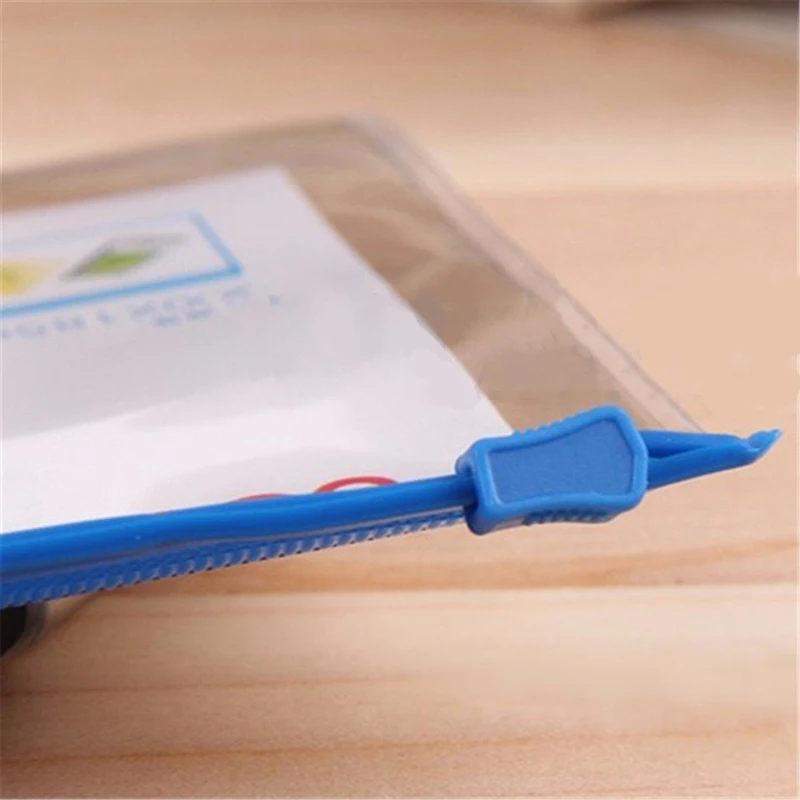 24*12CM Clear Plastic School Exam Stationery Case Pencil Pen Eraser Zipped Bag Pouch