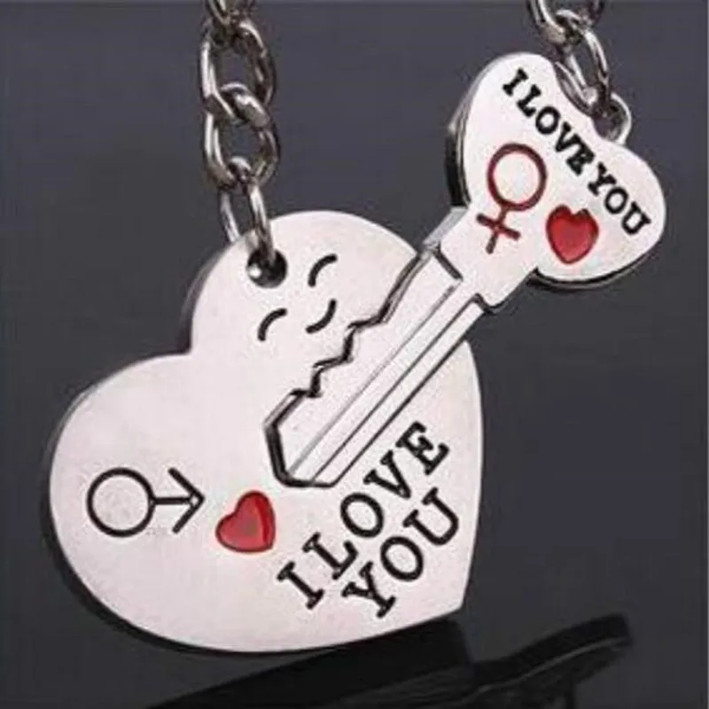 

Newest Couple I LOVE YOU Heart Keychain Ring Keyring Key Chain Lover Romantic Creative Birthday Gift