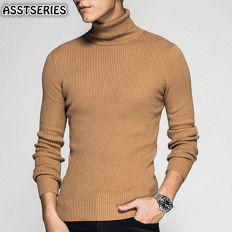 

Autumn And Winter Sweater Men Fashion New Computer Knitted Pullovers Turtleneck Men Hight Qaulity Solid Color Sweater Man