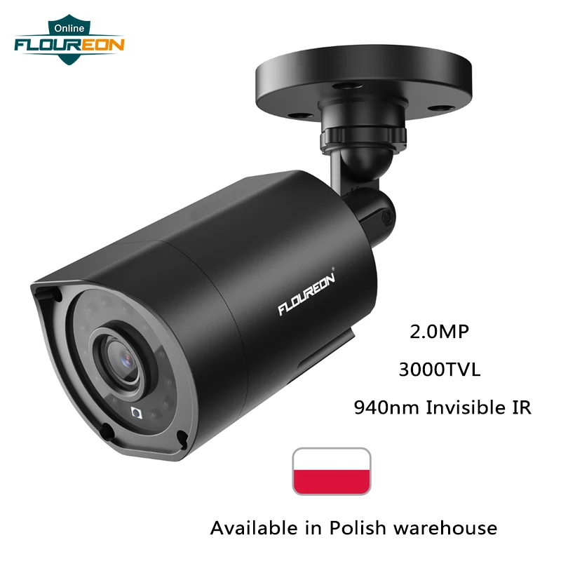 

FLOUREON 1080P HD 3000TVL Outdoor Security System Camera 2MP 940nm Night Vision CCTV Surveillance PAL Bullet Camera for AHD DVR