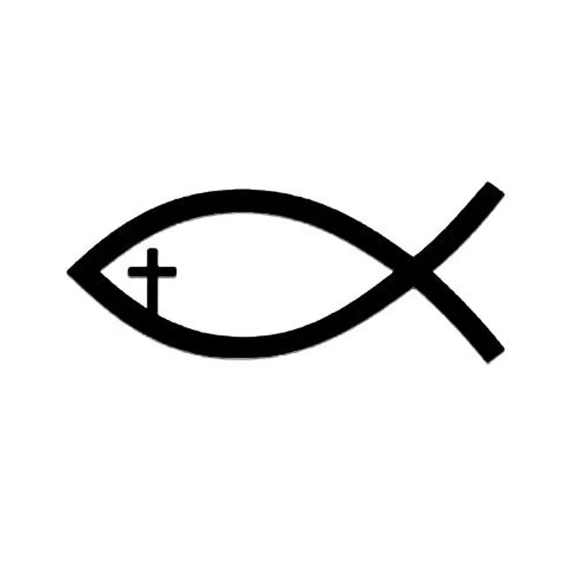 10*4,2 см Jesus Christian Fish наклейка с символом автомобиля стикер окна стекло украшения аксессуары C6-1288 - Название цвета: Черный