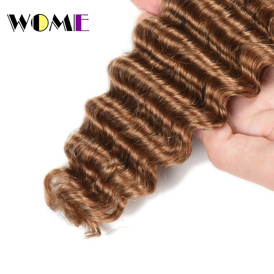 Wome#27 индийские волнистые волосы 3 пучка медовый блонд цвет человеческие волосы с закрытием не кудрявые волосы без повреждения кутикулы для наращивания