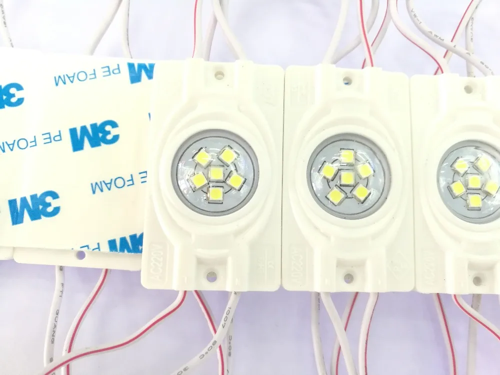 100 шт. AC110 220 В SMD 2835 Светодиодный модуль света 6LED 2 4 Вт/шт. водонепроницаемый для