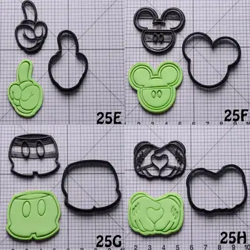 

Cartoon Mouse Finger Head Pants Shape Cookie Cutter Set Custom Made 3D Printed Cake Tools Cookie Molds Cortadores De Fondant