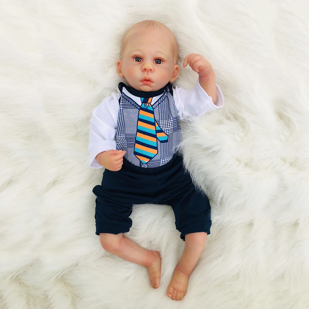 46cm soft Silicone Vinyl Reborn boy Baby Doll girl Toys Lifelike 18inch alive Babies Dolls With Fashion clothes High-end gift