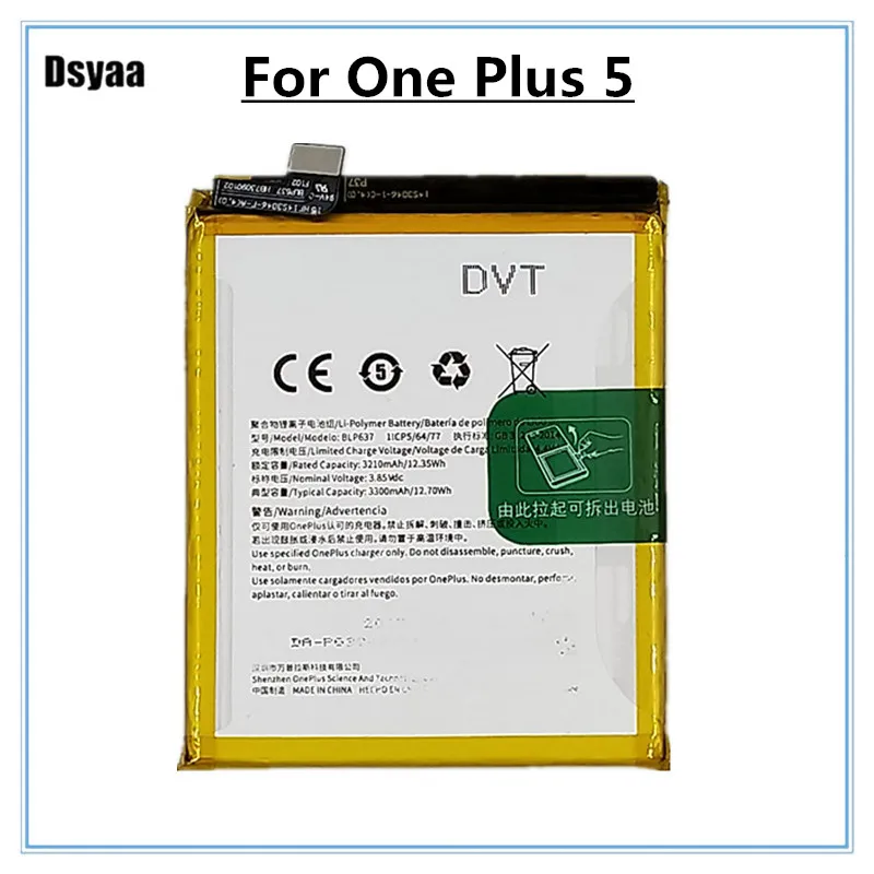 

BLP637 3300mAh Phone Battery for Oneplus 5 5T One Plus 1+5 5T Battery Replacement