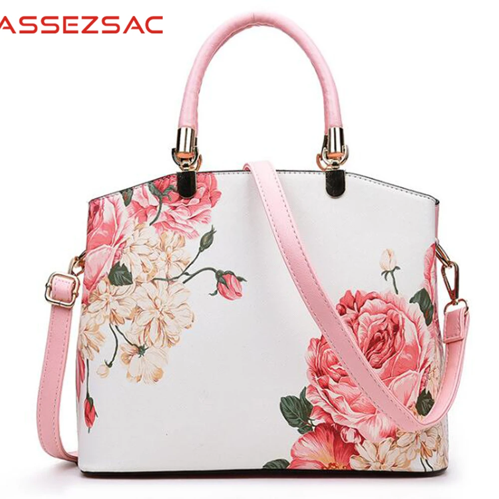

Assez sac hot women leather handbags fashion women messenger bag flower print handbag leather totes bag pouch bolsas DH0147