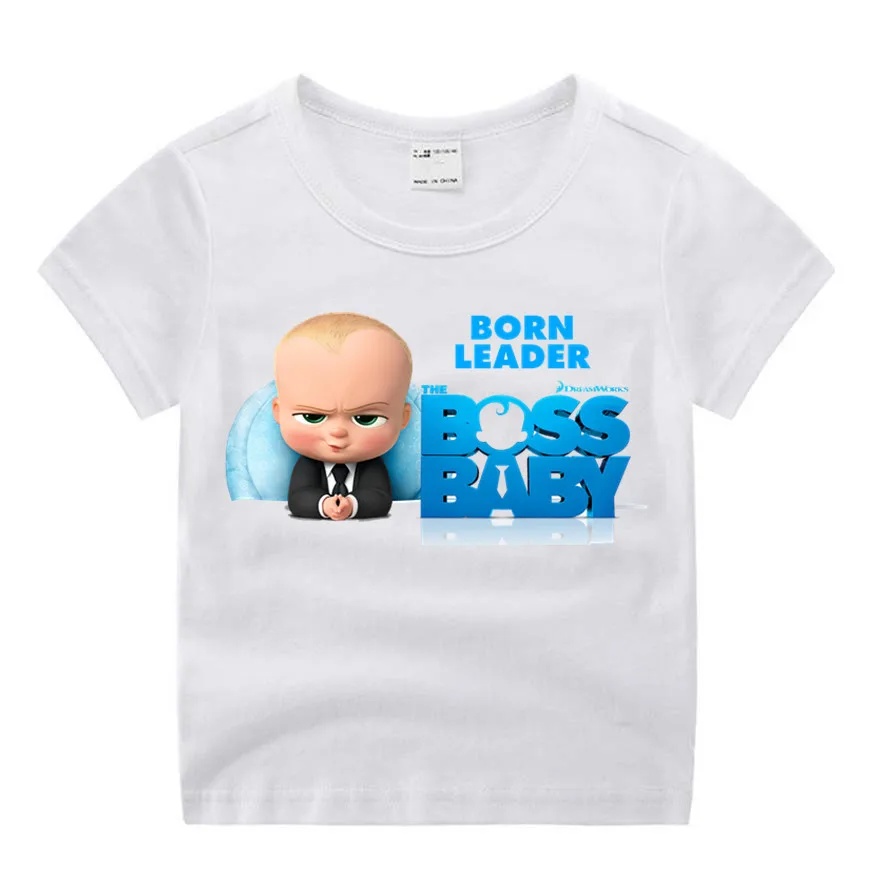 Одежда для маленьких мальчиков; детская забавная футболка с принтом из мультфильма «Босс»; детские летние топы с круглым вырезом; футболка для мальчиков и девочек; одежда для малышей