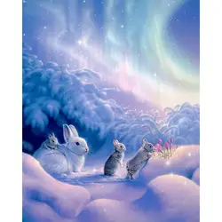 5D поделки алмазов картина звездное небо кролик Алмаз Вышивка крестом животных полный мастерства мозаики дома картины для декора