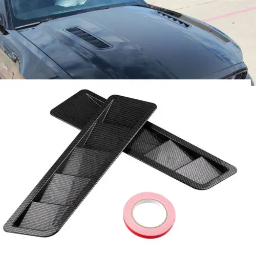 Carbon fiber Hood Vents Louver Panel Trim Matte ABS Universal for all