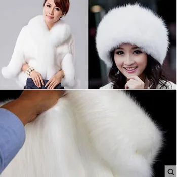 

150x50cm1pc Good Faux Fur Fabric Fox White Faux Fur Fabric Sewing Material For Diy Hat Coat Collar Winter Warm Faux Fur Fabric
