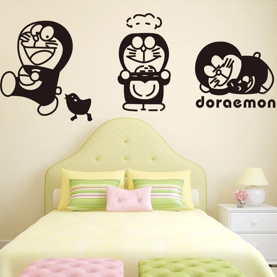 Kamar Anak WALLS Masalah Dekorasi Rumah Doraemon Kartun Dinding Vinyl Stiker Dinding Decals Ukuran 56x142cm Sticker Wall Decal Wall Decalskids Room AliExpress