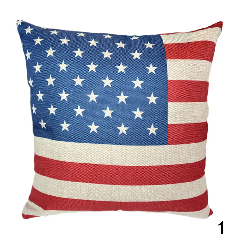 Patriotic USA American UK Canada Flag Cushion Stars Stripes pillowcase Chair Seat Decoration UYT Shop | Дом и сад