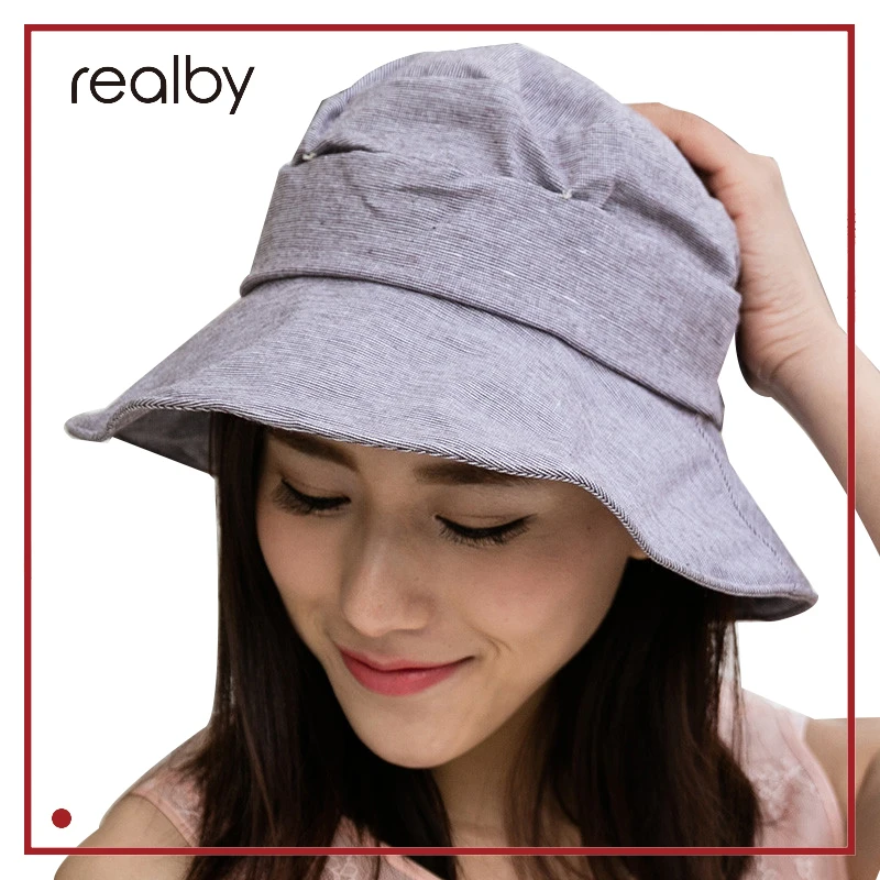 

REALBY Summer sun hats Vintage Bow Summer Hats For Women Sun Visor Beach Hat Caps Casual Travel bucket hat Chapeau Femme Gorras