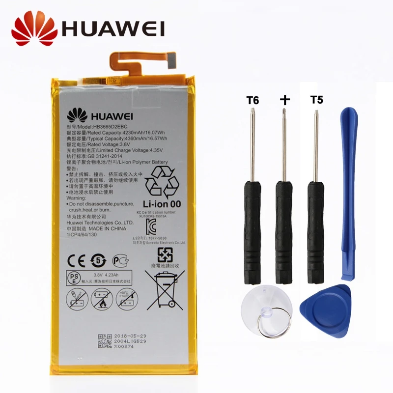 

Original Replacement Battery HB3665D2EBC For Huawei P8 MAX 4G W0E13 T40 P8MAX Authentic Phone Battery 4360mAh