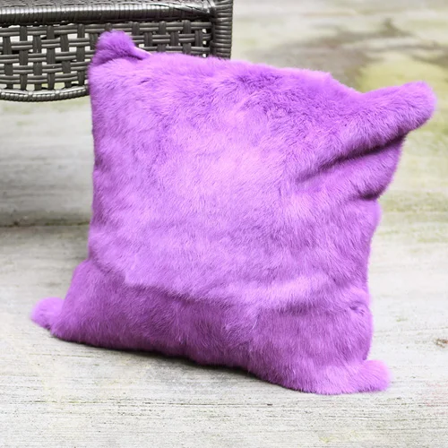 CX-D-05 Для женщин 50x50 см украшения кроличий мех подушки - Цвет: purple