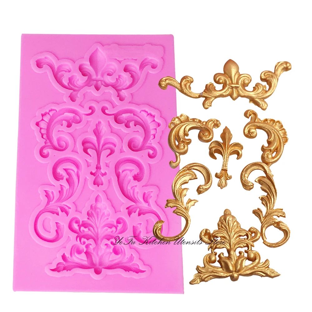 

Flower silicone lace border fondant mold cake decorating tools chocolate gumpaste mould wedding cake decoraton T0984