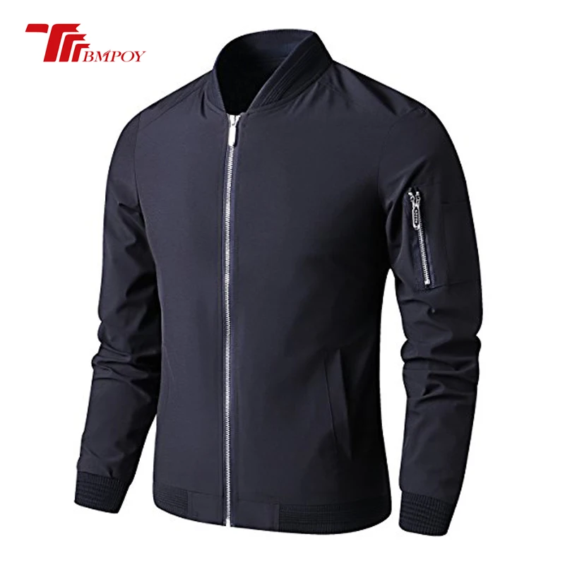 

Mens Casual Jacket Zip Up Lightweight Bomber Flight Sportswear Jacket Windbreaker Softshell With Ribbing Edge Autumn Coats 9937