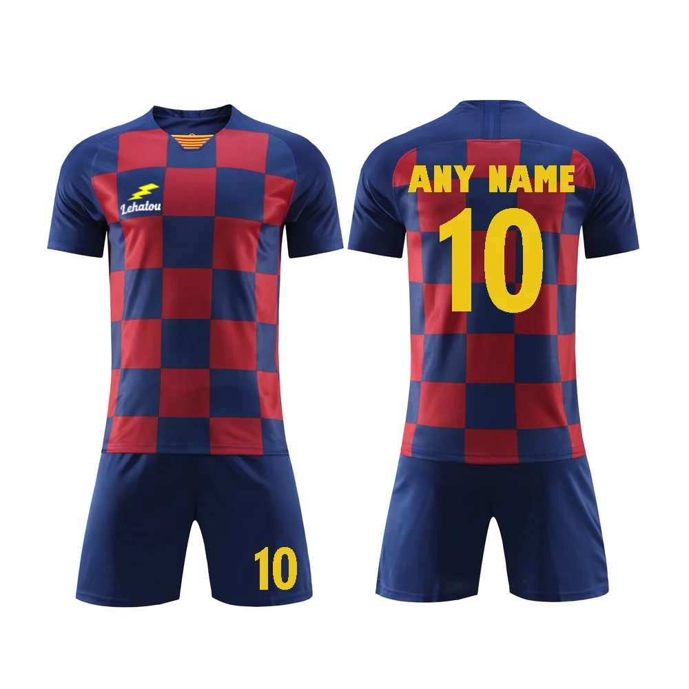 

19 20 Men & Kid Soccer Jersey Customized Children Tracksuit Soccer Barcelona Suit Football Jersey & shorts Adults Sportswear