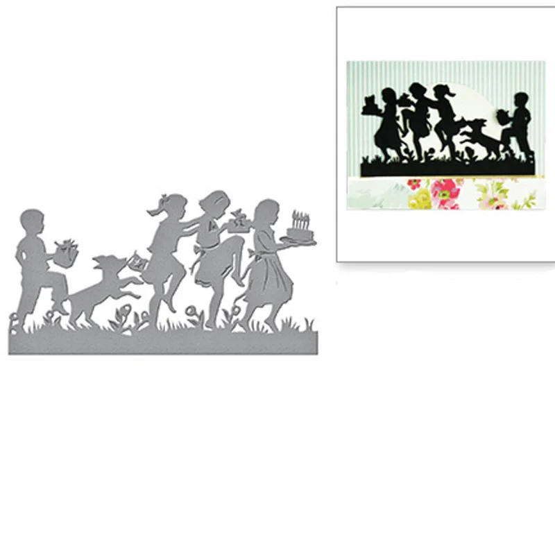 

Boy Girl Birthday Border Metal Dies Cutting Dies Stencil for DIY Scrapbooking Photo Paper Card Making Decorative Craft dies 2019