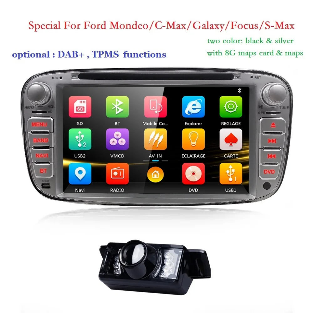 

2 Din AutoRadio Car DVD Player For Ford Focus 2 3 C S Max Mondeo Galaxy 2008 2009 2010 2009 2010 Head unit Audio SWC BT