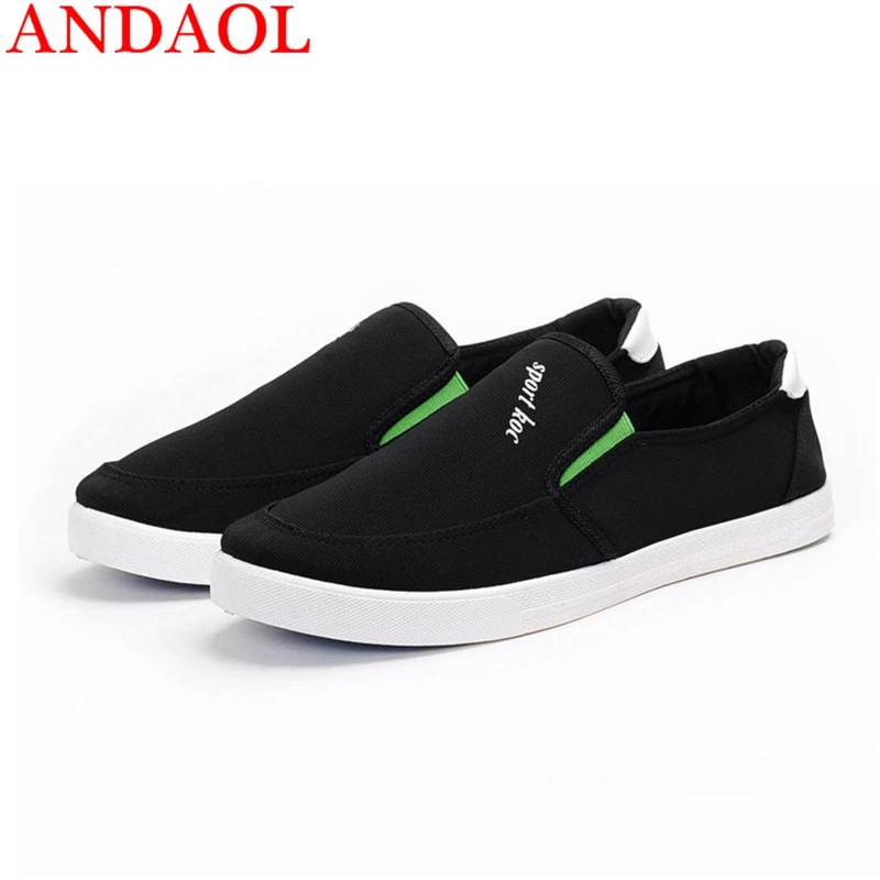 

ANDAOL Men's Canvas Casual Shoes Top Quality Soft Moccasins Non-Slip Driving Loafers New Luxury Slip-On Business Office shoes