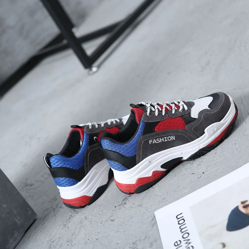 2018 Spring New Arrivals Shoes Woman Sport Leisure Student Fashion Heighten Antiskid Breathable Lace-Up Mixed Colors Tide Women's Shoes