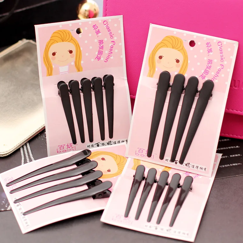 

Black frosted bright face hairpin Korean hair jewelry trumpet horn duck beak CLIP female