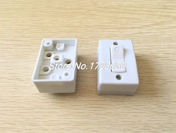 

2 x White Plastic OFF/ON Button Inline Cord Lamp Light Switch AC 250V 6A