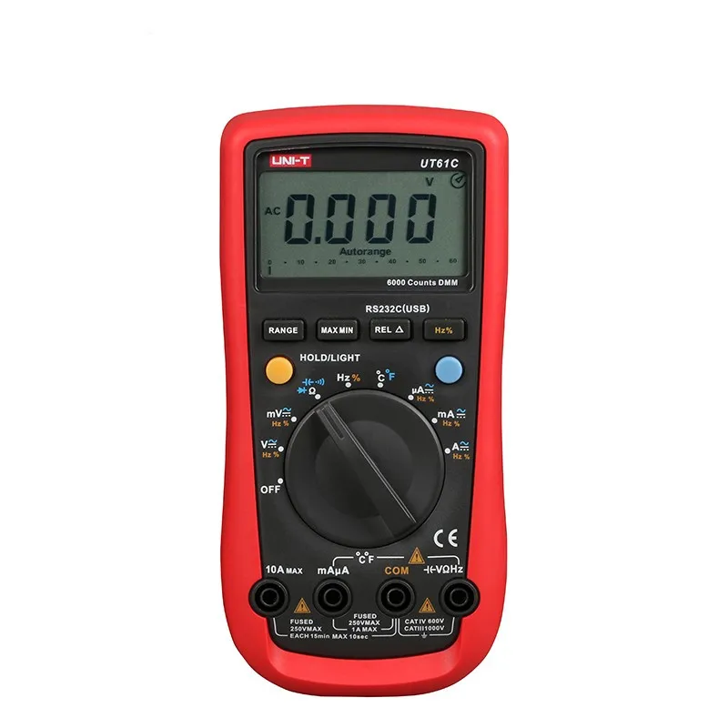 

UNI-T UT61C 5999 Counts Auto-Range Digital Multi-meter for Voltage,Current,Resistance,Capacitance,and Temperature Measurement
