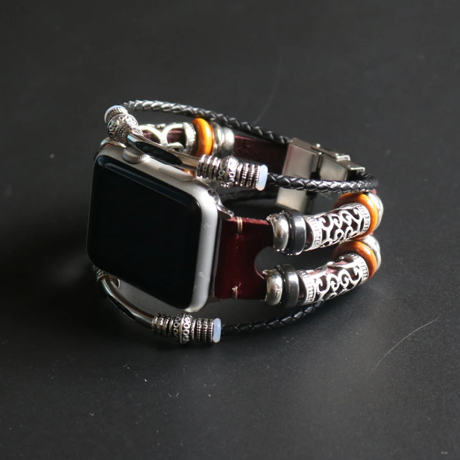 Vintage Handmade Bead Watch Band for Apple Watch 42mm 38mm Genuine