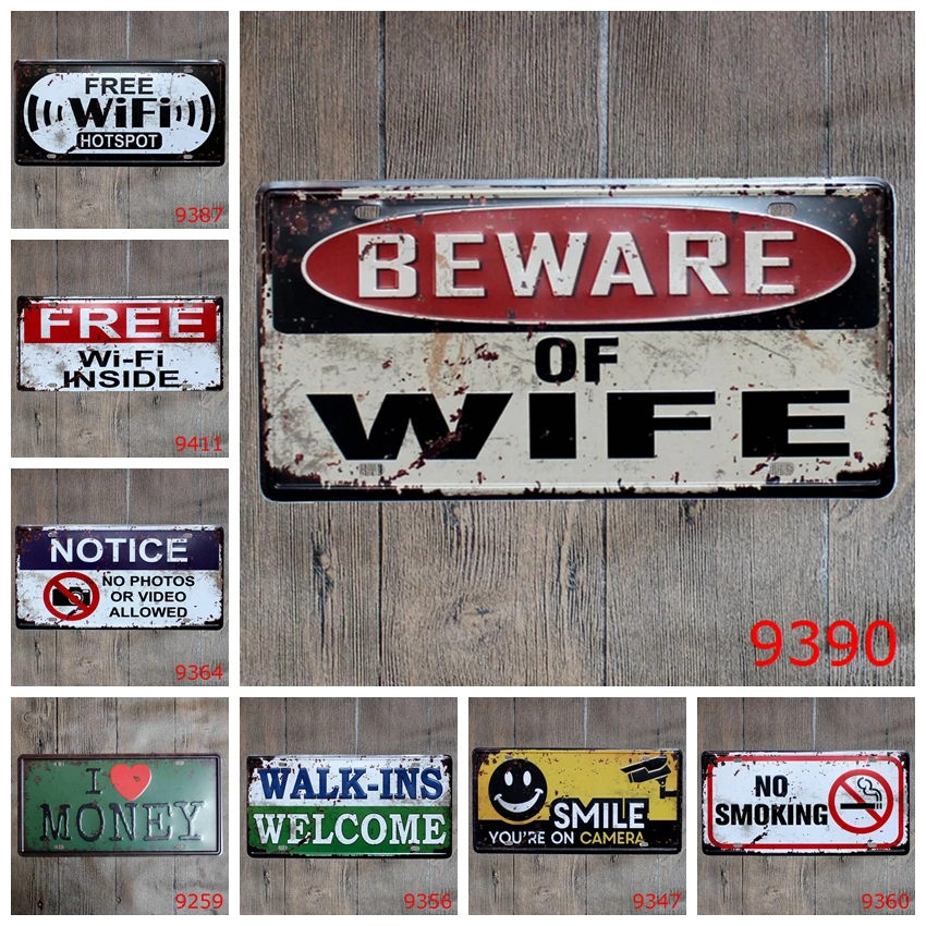 Bar Decorative Warning Metal Plates Vintage Metal tin sign Bar Wall art
