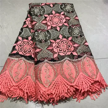 

African Lace Fabric 2019 High Quality French Tulle Lace Fabric Embroidery Guipure Mesh Nigerian Laces Fabric For Wedding Dress