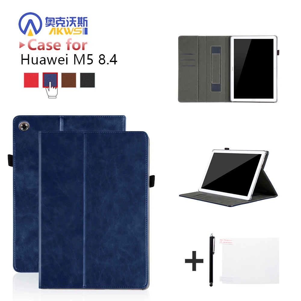 

Case for Huawei Mediapad M5 8.4 SHT-AL09 SHT-W09 Tablet Stand Cover Skin with Hand Grip+gift