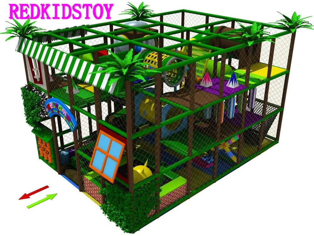 

Shipped to Canada Custom-made Jungle Themed Three Floors Indoor Play Labrinth HZ-81128b