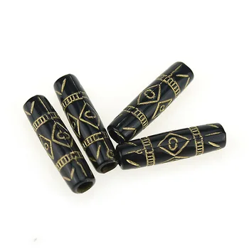 

Miasol 150 Pcs 25x7 MM Antique Design Loose Spacer Tube Beads With Special Sign For Women Bracelets Jewelry Making