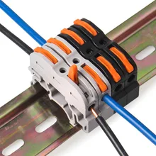 1-pin Тип рельса клеммный блок Универсальный компактный провод Проводка Проводник бесвинтовой полые сопряжение клеммный блок разъем