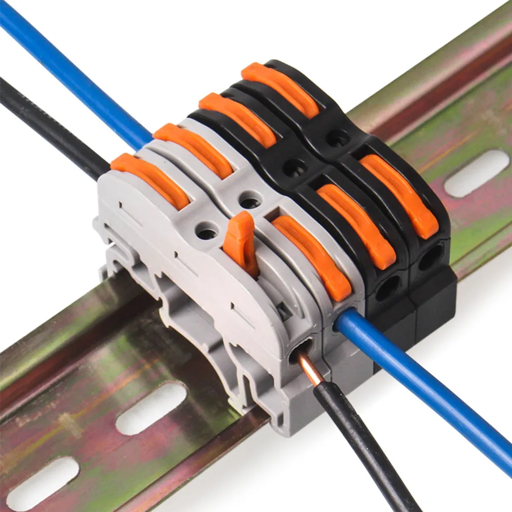 

2019 1-pin Rail Type Terminal Block Universal Compact Wire Wiring Conductor Screw-Free Hollow Pairing Terminal Block Connector