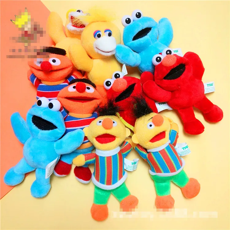 

20pcs/lot Plush Sesame Stree The Muppets elmo birds llaveros kawaii keychain keychains Pendants star wholesale gift for girls